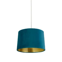 House Beautiful Samet Velvet Drum Shade - Teal - 30cm 10 House Beautiful Samet Velvet Drum Shade - Teal - 30cm -Chic Lighting Store 12882899 9514861162190610