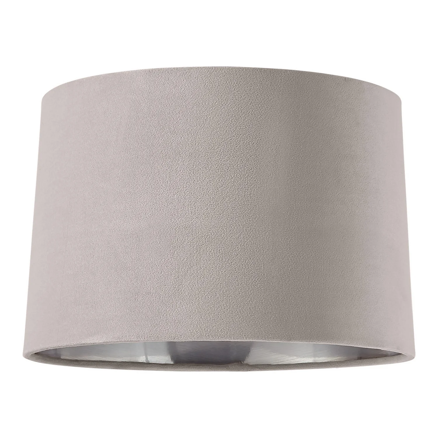 House Beautiful Samet Velvet Drum Shade - Grey - 30cm 3 House Beautiful Samet Velvet Drum Shade - Grey - 30cm