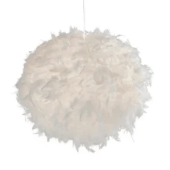 Hattie Feather Non-elec Light Shade - White -Chic Lighting Store 12886897 1274911169770081