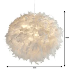 Hattie Feather Non-elec Light Shade - White -Chic Lighting Store 12886897 3354936822373004