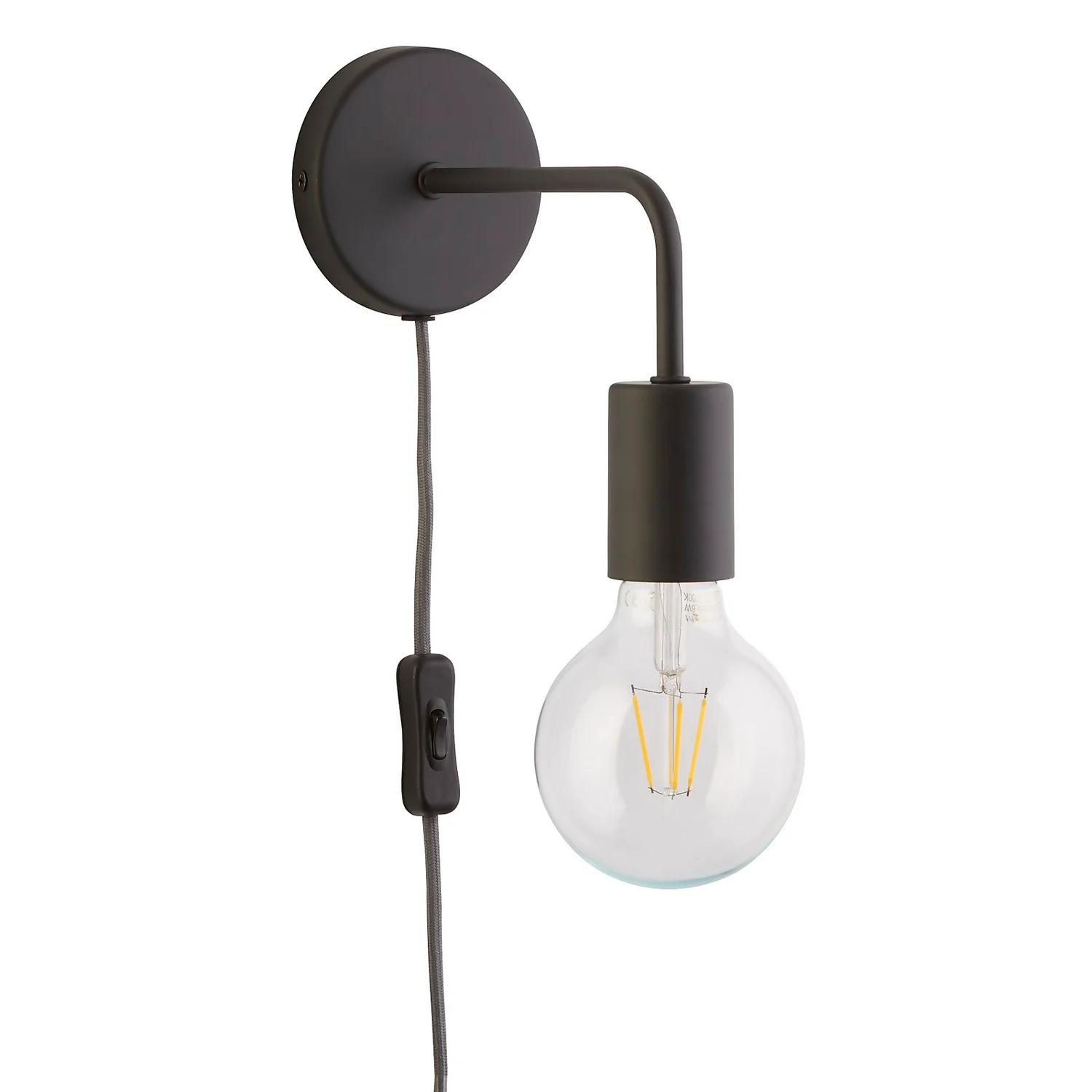 Jay Plug In Wall Light - Charcoal 6 Jay Plug In Wall Light - Charcoal - Image 4