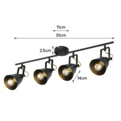 Abigail 4 Lamp Spotlight Bar - Black -Chic Lighting Store 12909853 1214845849504192