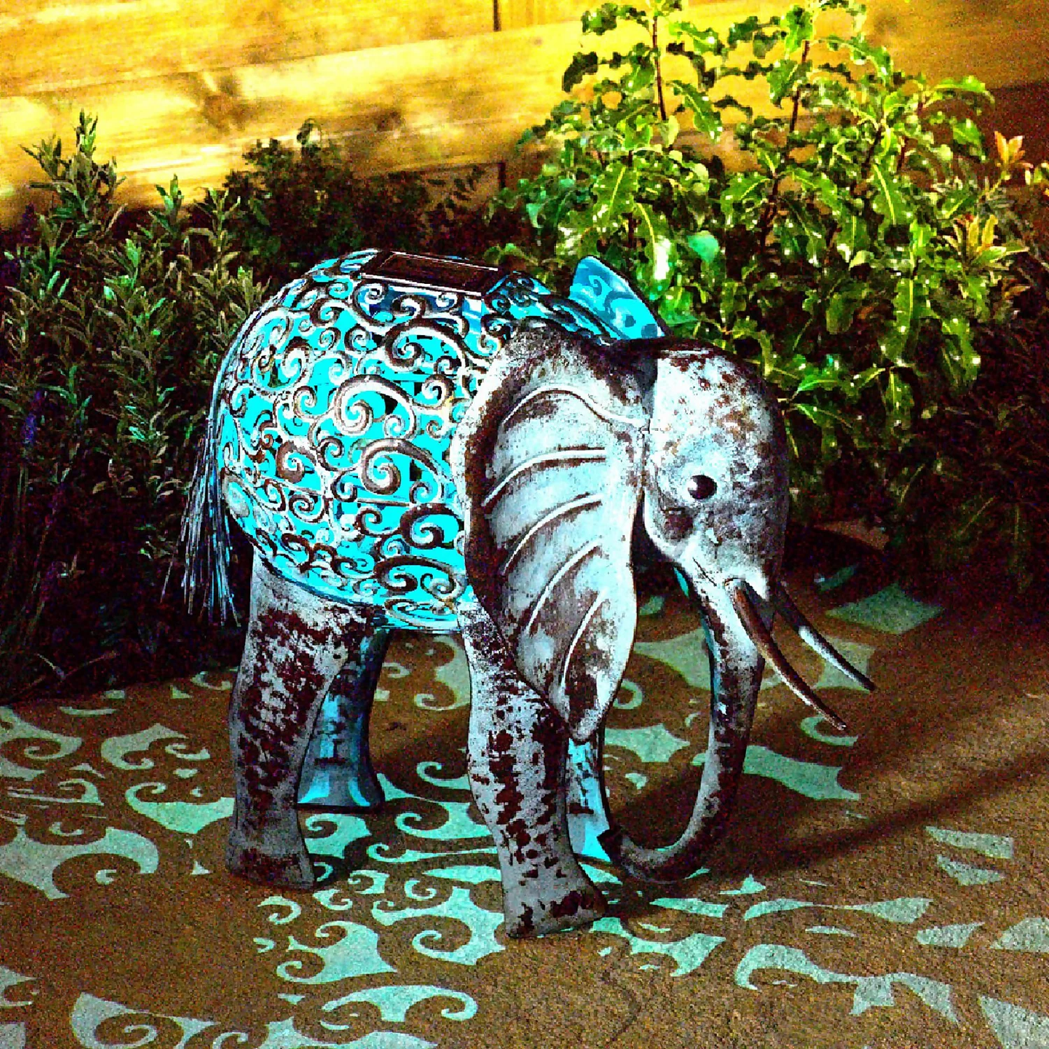 Solar Silhouette Elephant - 34x23.5x38cm 3 Solar Silhouette Elephant - 34x23.5x38cm