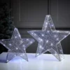 Silver Mesh Star Christmas Lights - Set Of 2 2 Silver Mesh Star Christmas Lights - Set Of 2 -Chic Lighting Store 12914477 1665000127656841