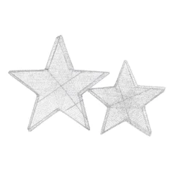 Silver Mesh Star Christmas Lights - Set Of 2 7 Silver Mesh Star Christmas Lights - Set Of 2 -Chic Lighting Store 12914477 9914884160382514