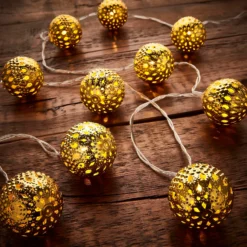10 Gold Lantern String Christmas Tree Lights - Battery Operated -Chic Lighting Store 12939835 1594884307625592