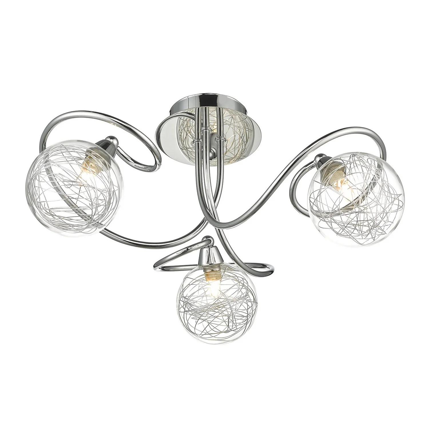 Lola 3 Light Semi Flush Ceiling Light Fitting 3 Lola 3 Light Semi Flush Ceiling Light Fitting