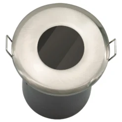 Fixed Fire Rated IP65 Single Downlight - Brushed Nickel