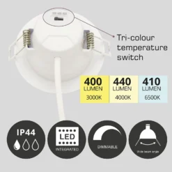 7W Dimmable Tri-Colour Pack Of 10 LED Downlights -Chic Lighting Store 13031824 9884860677025330