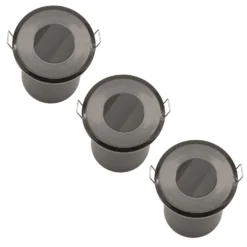 Fixed Fire Rated IP65 Pack 3 Downlights - Black