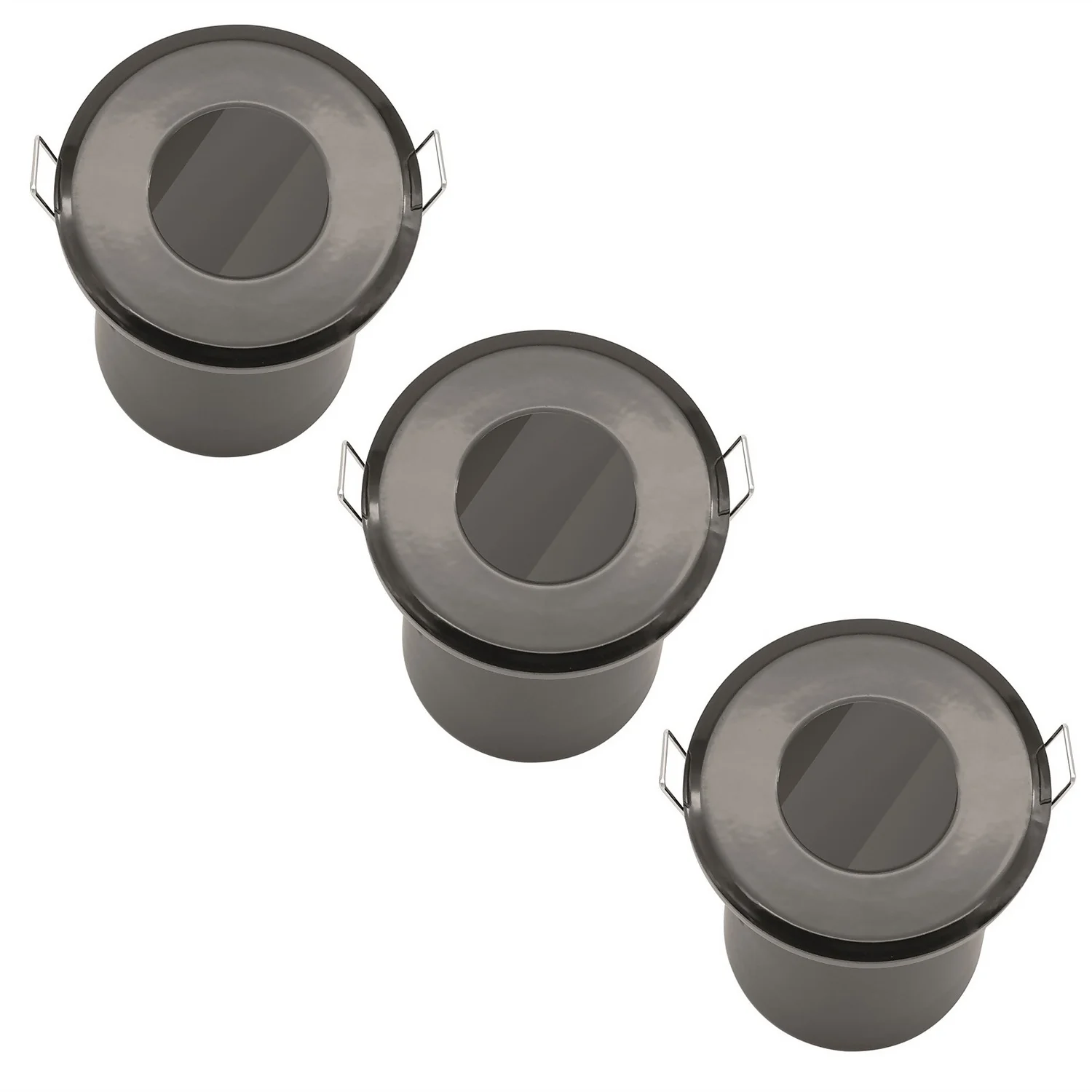 Fixed Fire Rated IP65 Pack 3 Downlights - Black 3 Fixed Fire Rated IP65 Pack 3 Downlights - Black