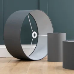 Clyde Charcoal Drum Shade With Diffuser - 45cm 17 Clyde Charcoal Drum Shade With Diffuser - 45cm -Chic Lighting Store 13139382 1964944148090977