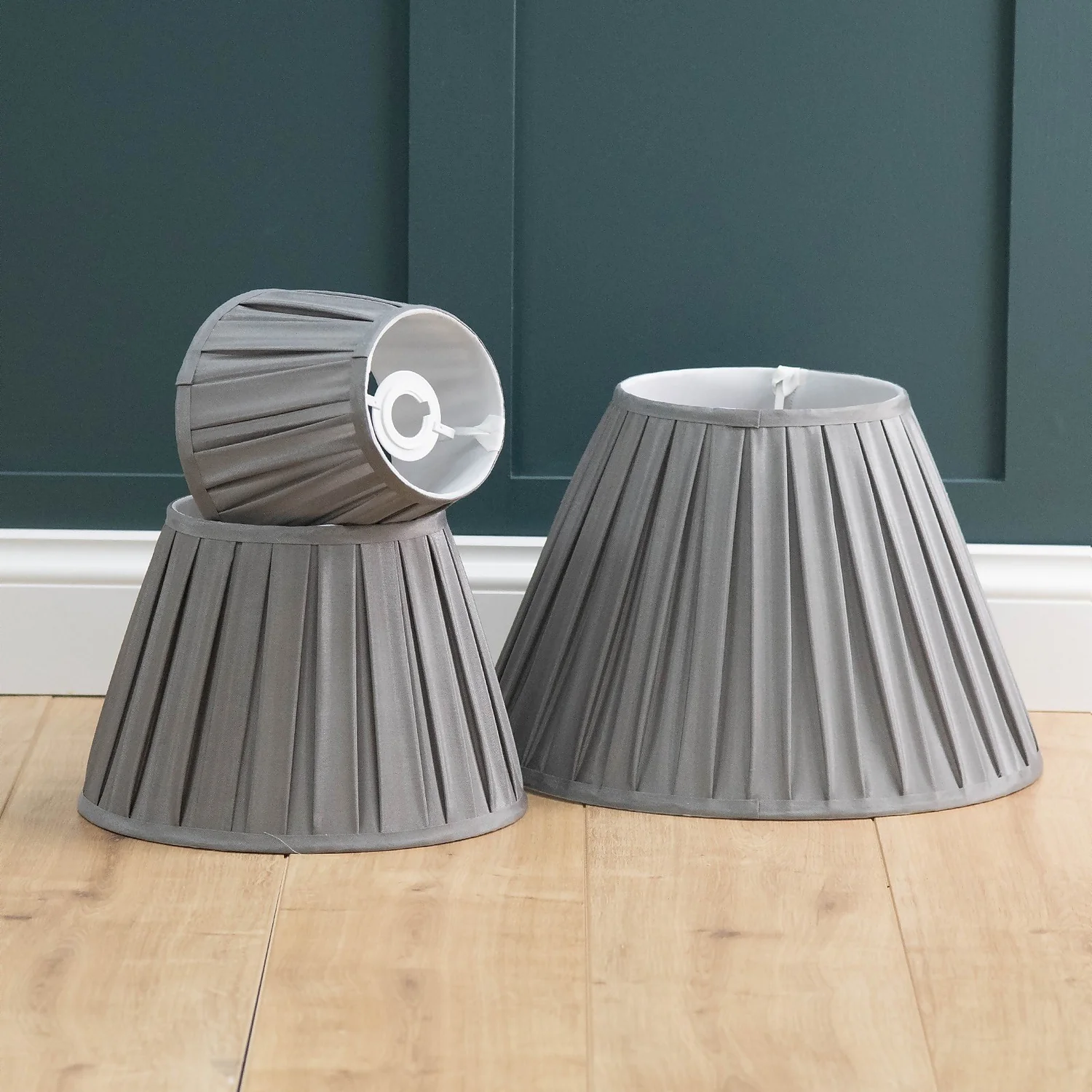 Raye Dove Pleated Taper Silk Shade - 20cm 9 Raye Dove Pleated Taper Silk Shade - 20cm - Image 7