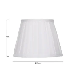 Raye White Pleated Taper Silk Shade - 20cm 12 Raye White Pleated Taper Silk Shade - 20cm -Chic Lighting Store 13139385 2724900556763468