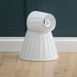 Raye White Pleated Taper Silk Shade - 30cm 14 Raye White Pleated Taper Silk Shade - 30cm -Chic Lighting Store 13139392 3164944148076694