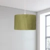 Raye Olive Drum Pleated Silk Shade - 30cm 1 Raye Olive Drum Pleated Silk Shade - 30cm -Chic Lighting Store 13139397 5644900555507407