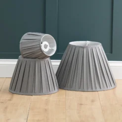 Raye Dove Pleated Taper Silk Shade - 30cm 19 Raye Dove Pleated Taper Silk Shade - 30cm -Chic Lighting Store 13139400 1014944148252362