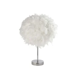 Hattie Feather Table Lamp - White -Chic Lighting Store 13157965 1074911166868874