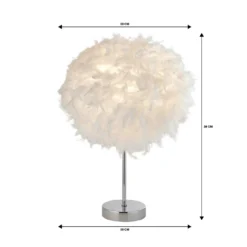 Hattie Feather Table Lamp - White -Chic Lighting Store 13157965 9674936822263927