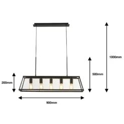 Bellevue 5 Light Industrial Pendant - Black 17 Bellevue 5 Light Industrial Pendant - Black -Chic Lighting Store 13157971 8975009385339690