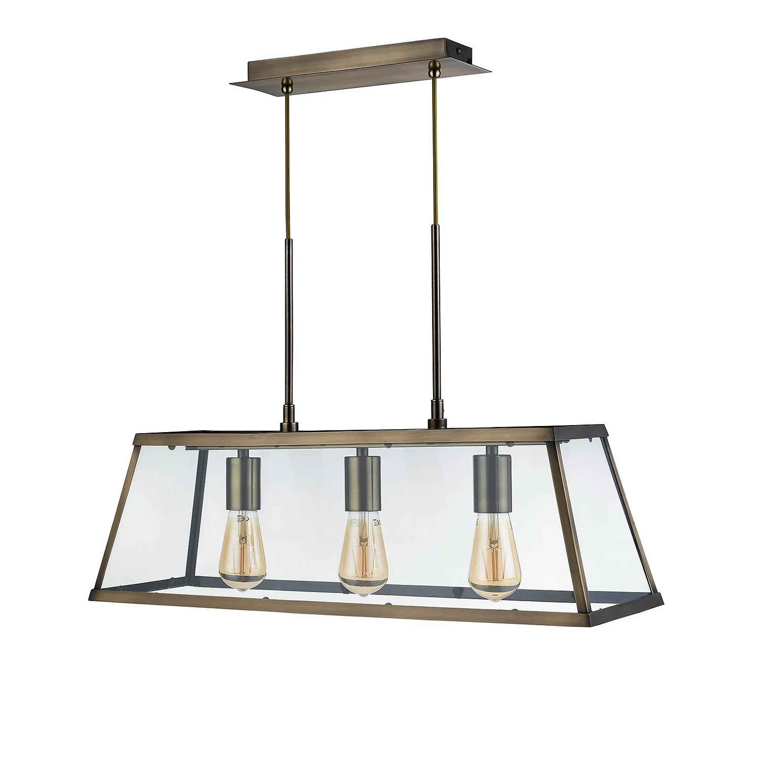 Bellevue 3 Light Industrial Pendant - Brass 5 Bellevue 3 Light Industrial Pendant - Brass - Image 3