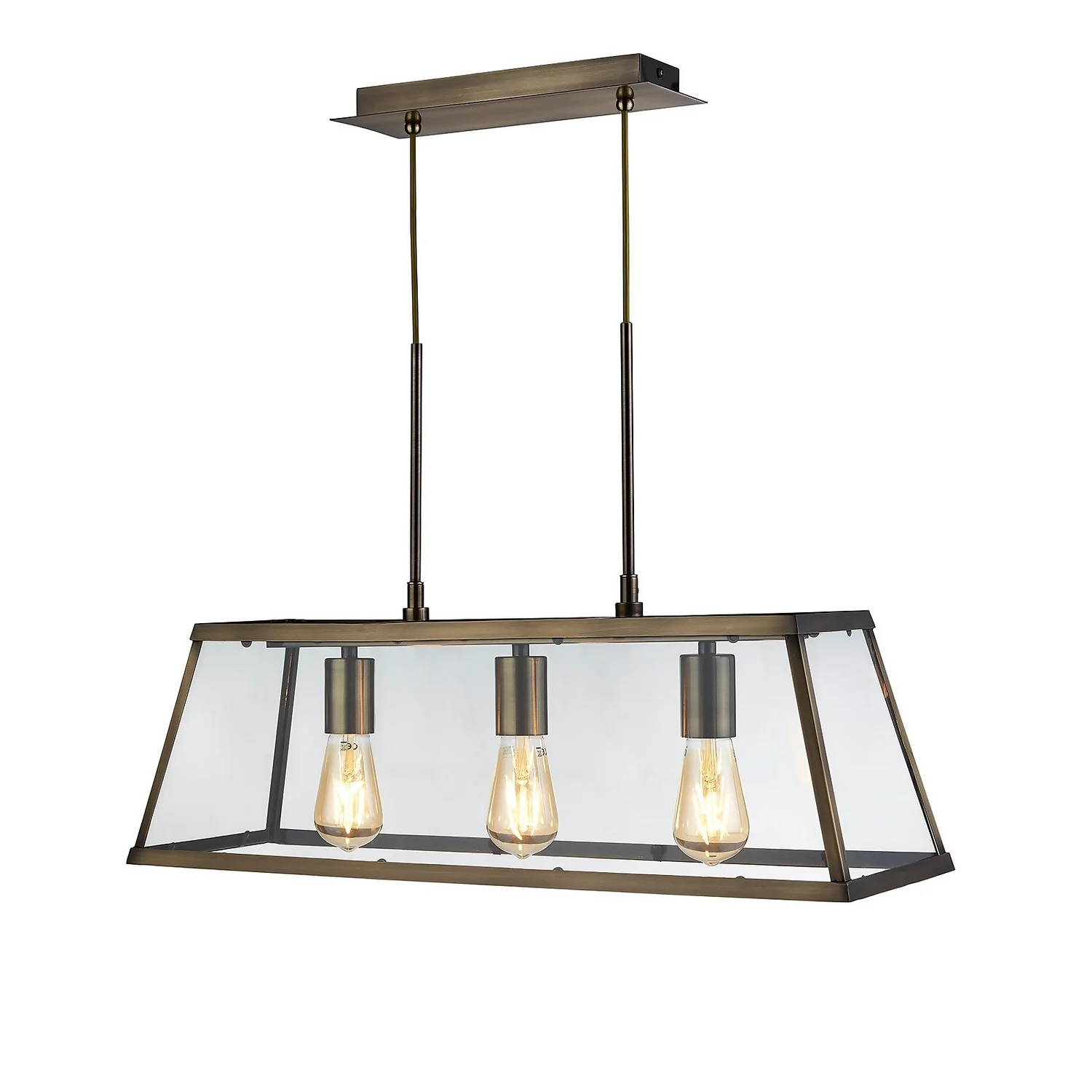 Bellevue 3 Light Industrial Pendant - Brass 4 Bellevue 3 Light Industrial Pendant - Brass - Image 2