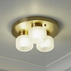 Pearl Frosted 3 Light Flush Ceiling Light