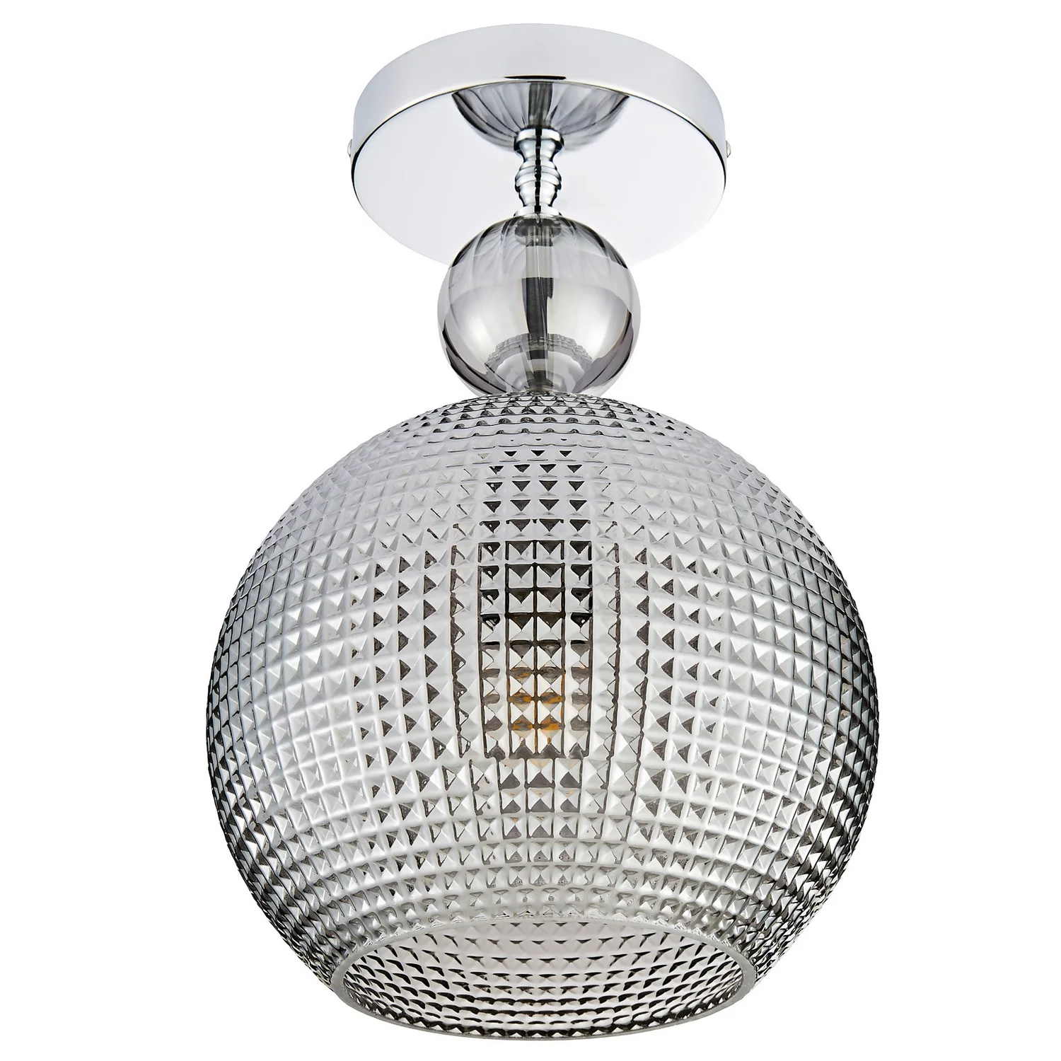 Safi Glass Flush Pendant - Chrome Smoke 5 Safi Glass Flush Pendant - Chrome Smoke - Image 3