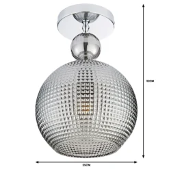 Safi Glass Flush Pendant - Chrome Smoke 11 Safi Glass Flush Pendant - Chrome Smoke -Chic Lighting Store 13208300 4934909895138631
