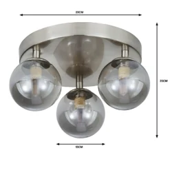 Orb 3 Light Flush Pendant - Nickel Smoke 11 Orb 3 Light Flush Pendant - Nickel Smoke -Chic Lighting Store 13208301 4844909895072691