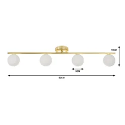 Orb 4 Lamp Spotlight Bar - Brass & Opal -Chic Lighting Store 13208303 1574909895071194