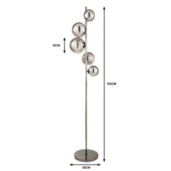 Orb II 5 Light Floor Lamp - Black Chrome Smoke 12 Orb II 5 Light Floor Lamp - Black Chrome Smoke -Chic Lighting Store 13208304 3234909895124810