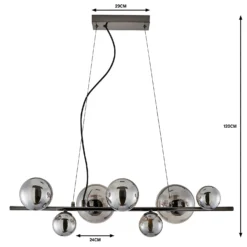 Orb II 7 Light Diner Pendant - Black Chrome Smoke 11 Orb II 7 Light Diner Pendant - Black Chrome Smoke -Chic Lighting Store 13208306 1534909895072433