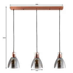 Decan 3 Light Diner Pendant - Smoke & Copper 11 Decan 3 Light Diner Pendant - Smoke & Copper -Chic Lighting Store 13208313 2074909895222745