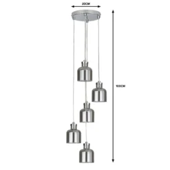 Jinx 5 Light Cluster Pendant - Smoked Glass 11 Jinx 5 Light Cluster Pendant - Smoked Glass -Chic Lighting Store 13208314 6654909895174793