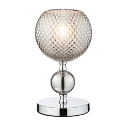 Safi Glass Table Lamp - Chrome Smoke 9 Safi Glass Table Lamp - Chrome Smoke -Chic Lighting Store 13208315 3844896912895134