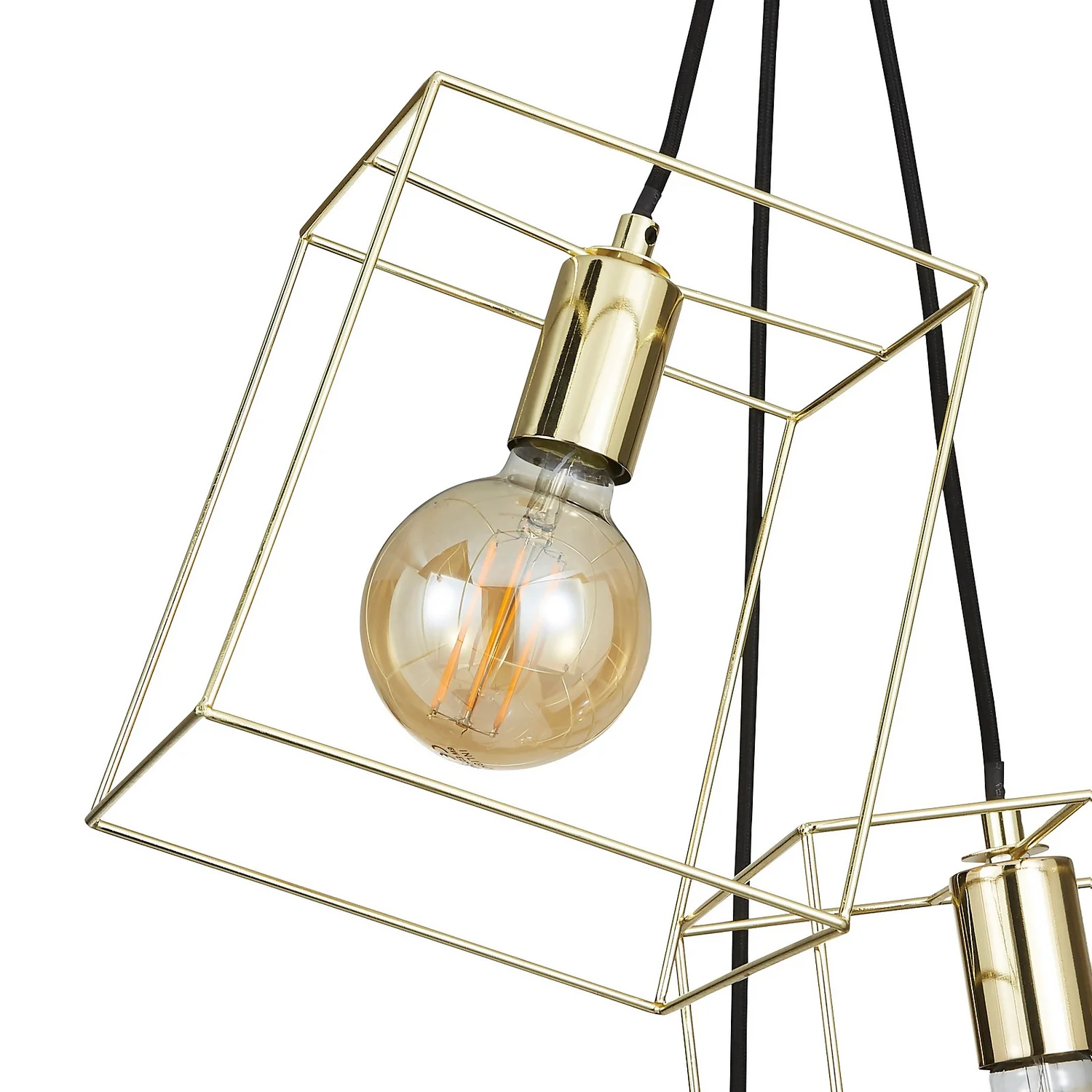 Edge 3 Light Cluster Pendant - Polished Brass 6 Edge 3 Light Cluster Pendant - Polished Brass - Image 4