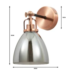 Decan Wall Light - Smoke & Copper -Chic Lighting Store 13208320 6414909895240130