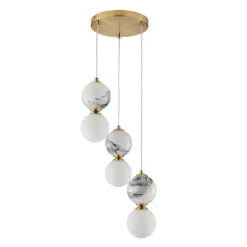 House Beautiful Delta 3 Light Marble Cluster - Brass & Opal 10 House Beautiful Delta 3 Light Marble Cluster - Brass & Opal -Chic Lighting Store 13208321 6314927241755332