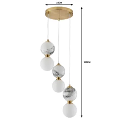 House Beautiful Delta 3 Light Marble Cluster - Brass & Opal 12 House Beautiful Delta 3 Light Marble Cluster - Brass & Opal -Chic Lighting Store 13208321 7294927241796360