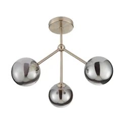 Orb 3 Light Semi Flush Pendant - Nickel Smoke 9 Orb 3 Light Semi Flush Pendant - Nickel Smoke -Chic Lighting Store 13208326 1364896913545120