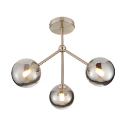 Orb 3 Light Semi Flush Pendant - Nickel Smoke 8 Orb 3 Light Semi Flush Pendant - Nickel Smoke -Chic Lighting Store 13208326 1894896913427625