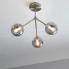 Orb 3 Light Semi Flush Pendant - Nickel Smoke 2 Orb 3 Light Semi Flush Pendant - Nickel Smoke -Chic Lighting Store 13208326 2354896913486224