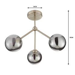 Orb 3 Light Semi Flush Pendant - Nickel Smoke 11 Orb 3 Light Semi Flush Pendant - Nickel Smoke -Chic Lighting Store 13208326 9194909895332005