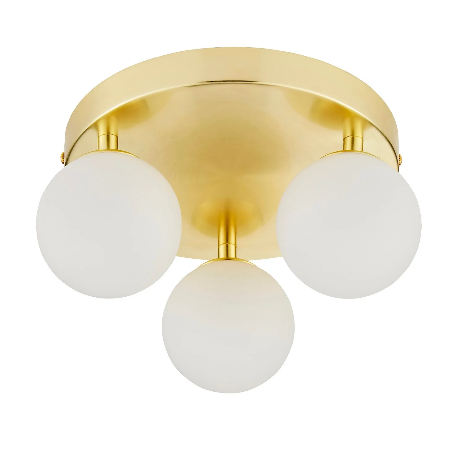 Orb 3 Light Flush Pendant - Brass & Opal 5 Orb 3 Light Flush Pendant - Brass & Opal - Image 3
