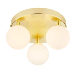 Orb 3 Light Flush Pendant - Brass & Opal 8 Orb 3 Light Flush Pendant - Brass & Opal -Chic Lighting Store 13208330 6274896913452492