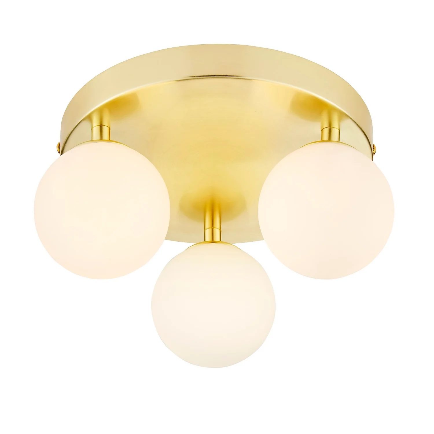 Orb 3 Light Flush Pendant - Brass & Opal 4 Orb 3 Light Flush Pendant - Brass & Opal - Image 2