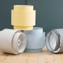 Finn Tier Drum Putty Linen Shade - 25cm 16 Finn Tier Drum Putty Linen Shade - 25cm -Chic Lighting Store 13222467 1564944148516926