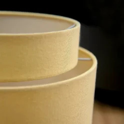 Finn Tier Drum Lemon Linen Shade - 25cm -Chic Lighting Store 13222470 1154944148390866