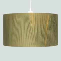 Raye Olive Drum Pleated Silk Shade - 45cm -Chic Lighting Store 13222472 8104901095581369